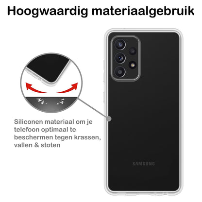 Forterra Samsung A53 Hoesje Siliconen Backcover Lichtgewicht - Transparant