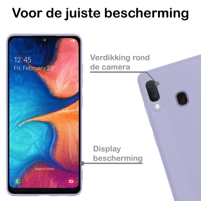 Forterra Samsung A20e Hoesje Siliconen Backcover Lichtgewicht - Lila