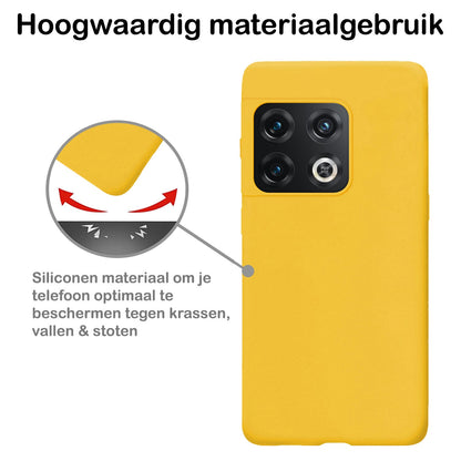 Forterra OnePlus 10 Pro Hoesje Siliconen Backcover Lichtgewicht - Geel