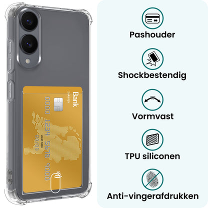 Forterra Samsung S25 Edge Hoesje Kaarthouder Backcover Shockproof - Transparant