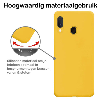 Forterra Samsung A20e Hoesje Siliconen Backcover Lichtgewicht - Geel