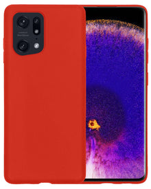 Forterra OPPO Find X5 Pro Hoesje Siliconen Backcover Lichtgewicht - Rood