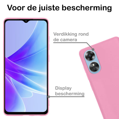 Forterra OPPO A17 Hoesje Siliconen Backcover Lichtgewicht - Lichtroze