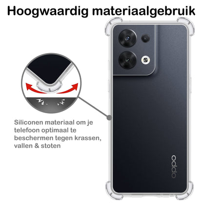 Forterra OPPO Reno 8 Pro Hoesje Shockproof Backcover Siliconen - Transparant