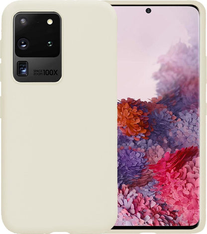 Forterra Samsung S20 Ultra Hoesje Siliconen Backcover Lichtgewicht - Wit