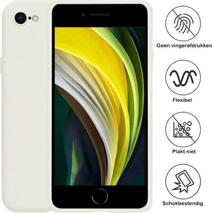 Forterra iPhone SE 2020 Hoesje Siliconen Backcover Lichtgewicht - Wit