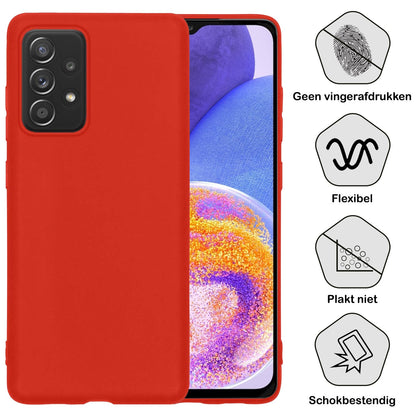 Forterra Samsung A23 Hoesje Siliconen Backcover Lichtgewicht - Rood