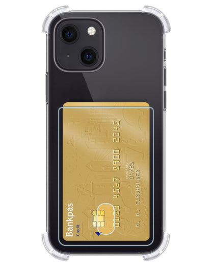 Forterra iPhone 14 Hoesje Kaarthouder Backcover Shockproof - Transparant