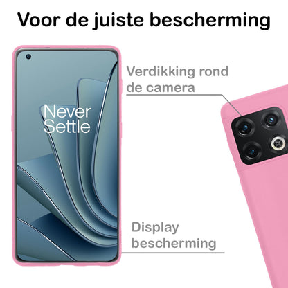 Forterra OnePlus 10 Pro Hoesje Siliconen Backcover Lichtgewicht - Lichtroze