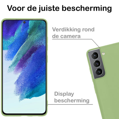 Forterra Samsung S21 FE Hoesje Siliconen Backcover Lichtgewicht - Groen