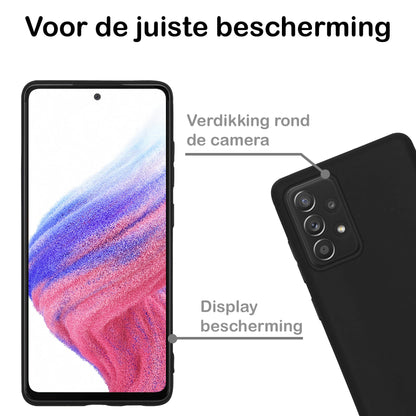 Forterra Samsung A53 Hoesje Siliconen Backcover Lichtgewicht - Zwart