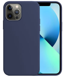 Forterra iPhone 14 Pro Max Hoesje Siliconen Backcover Lichtgewicht - Donkerblauw