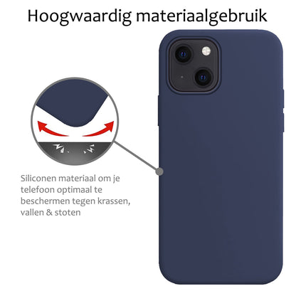 Forterra iPhone 15 Hoesje Siliconen Backcover Lichtgewicht - Donkerblauw