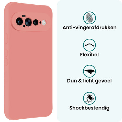 Forterra Google Pixel 11 Pro XL Hoesje Siliconen Backcover Lichtgewicht - Lichtroze