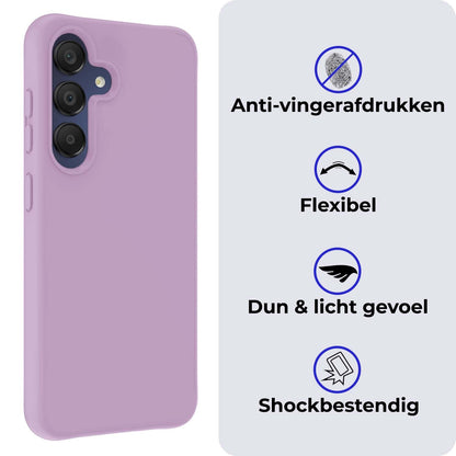 Forterra Samsung A15 Hoesje Siliconen Backcover Lichtgewicht - Lila