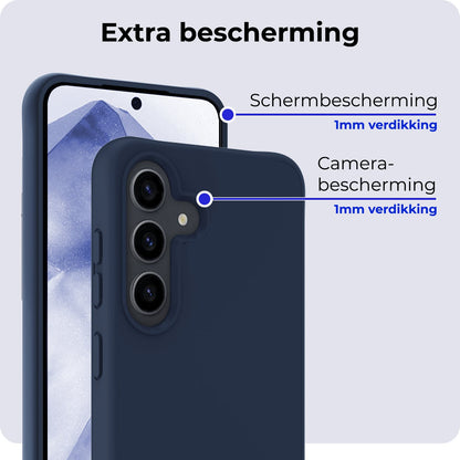 Forterra Samsung A55 Hoesje Siliconen Backcover Lichtgewicht - Donkerblauw