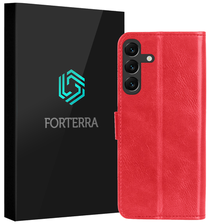 Forterra Samsung A16 Hoesje Bookcase Cover met Kaarthouder - Rood