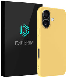 Forterra iPhone 16 Plus Hoesje Siliconen Backcover Lichtgewicht - Geel