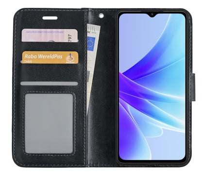 Forterra OPPO A57 Hoesje Bookcase Cover met Kaarthouder - Zwart