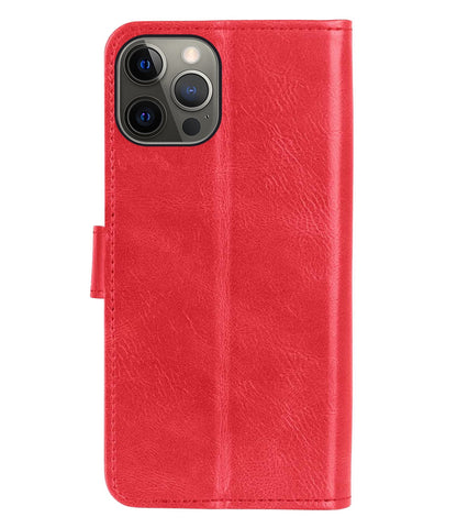 Forterra iPhone 13 Pro Hoesje Bookcase Cover met Kaarthouder - Rood