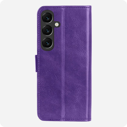 Forterra Samsung S25 Hoesje Bookcase Cover met Kaarthouder - Paars