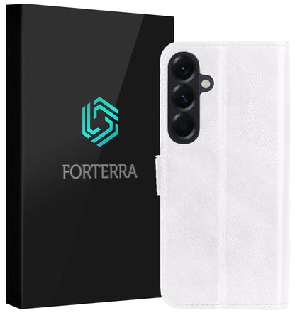 Forterra Samsung A57 Hoesje Bookcase Cover met Kaarthouder - Wit