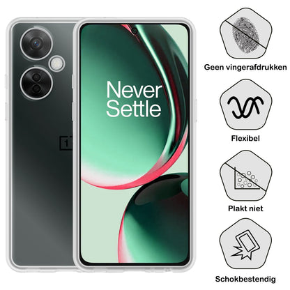 Forterra OnePlus Nord CE 3 Lite Hoesje Siliconen Backcover Lichtgewicht - Transparant