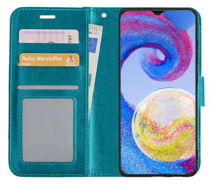 Forterra Samsung A04s Hoesje Bookcase Cover met Kaarthouder - Turquoise