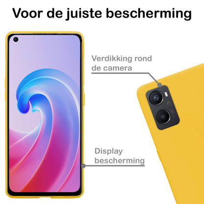 Forterra OPPO A76 Hoesje Siliconen Backcover Lichtgewicht - Geel
