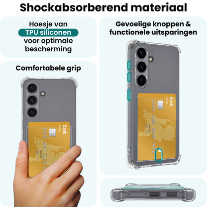 Forterra Samsung S26 Hoesje Kaarthouder Backcover Shockproof - Transparant