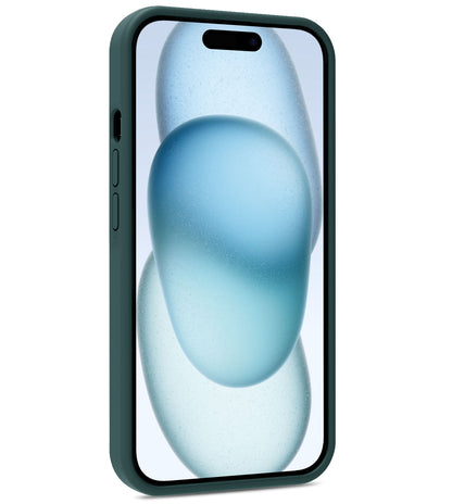Forterra iPhone 15 Pro Hoesje Siliconen Backcover Lichtgewicht - Donkergroen