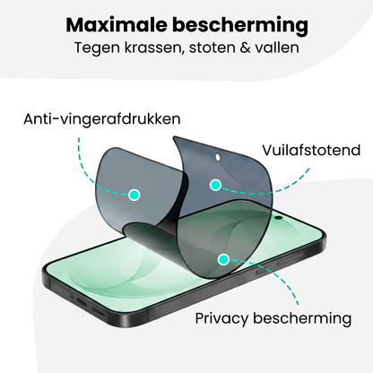 Forterra Privacy Screenprotector Geschikt voor Samsung Galaxy S26 Plus - Met Installatie Kit - Privacy - Beschermglas - Flexibel Glas - Tempered Glass - Screen Protector