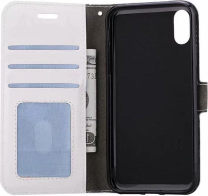 Forterra iPhone X Hoesje Bookcase Cover met Kaarthouder - Wit