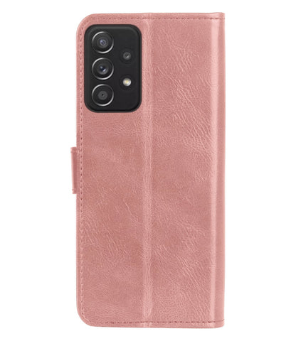 Forterra Samsung A33 Hoesje Bookcase Cover met Kaarthouder - Rosé goud