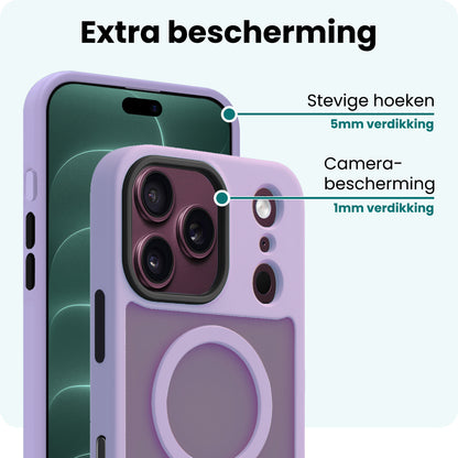 Forterra iPhone 18 Pro Max Hoesje Geschikt voor Magsafe Backcover Shockproof - Lila