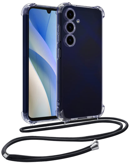 Forterra Samsung A15 Hoesje met Koord Backcover Shockproof - Transparant