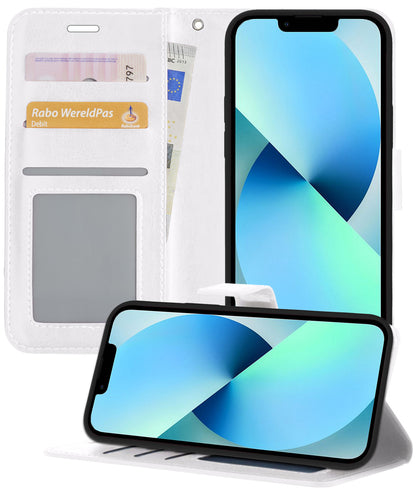 Forterra iPhone 14 Hoesje Bookcase Cover met Kaarthouder - Wit