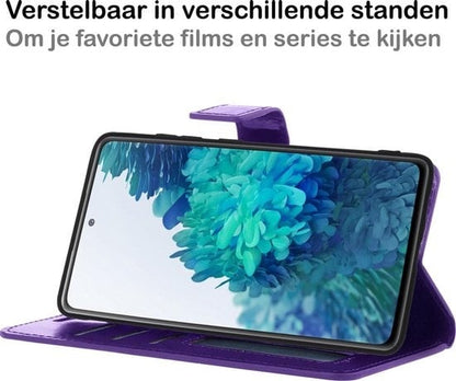 Forterra Samsung S20 FE Hoesje Bookcase Cover met Kaarthouder - Paars