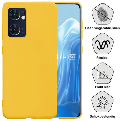 Forterra OPPO Find X5 Lite Hoesje Siliconen Backcover Lichtgewicht - Geel