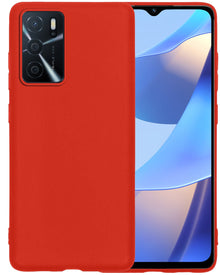 Forterra OPPO A16 Hoesje Siliconen Backcover Lichtgewicht - Rood