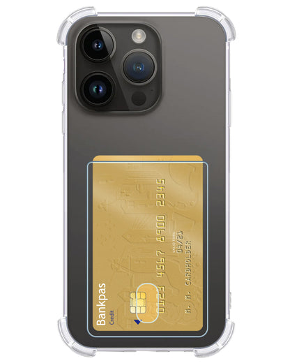 Forterra iPhone 15 Pro Max Hoesje Kaarthouder Backcover Shockproof - Transparant