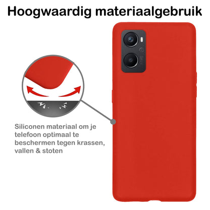Forterra OPPO A76 Hoesje Siliconen Backcover Lichtgewicht - Rood