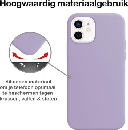 Forterra iPhone 12 Hoesje Siliconen Backcover Lichtgewicht - Lila