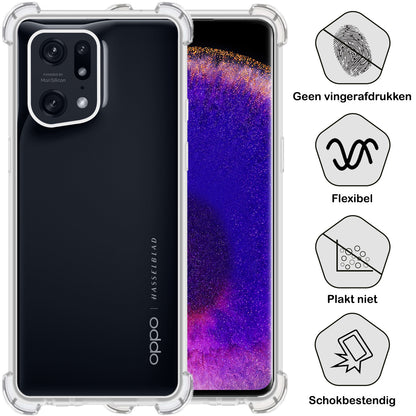 Forterra OPPO Find X5 Hoesje Shockproof Backcover Siliconen - Transparant