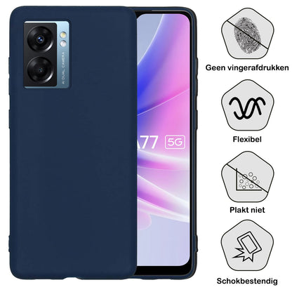 Forterra OPPO A77 Hoesje Siliconen Backcover Lichtgewicht - Donkerblauw