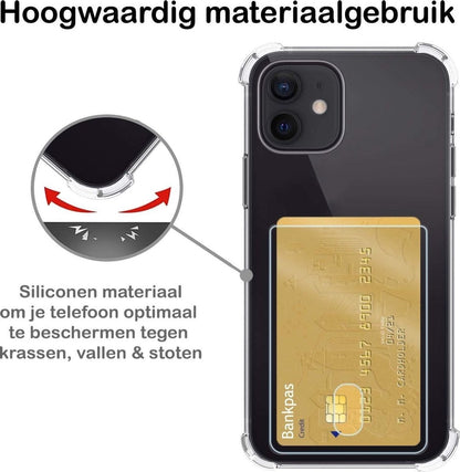 Forterra iPhone 11 Hoesje Kaarthouder Backcover Shockproof - Transparant