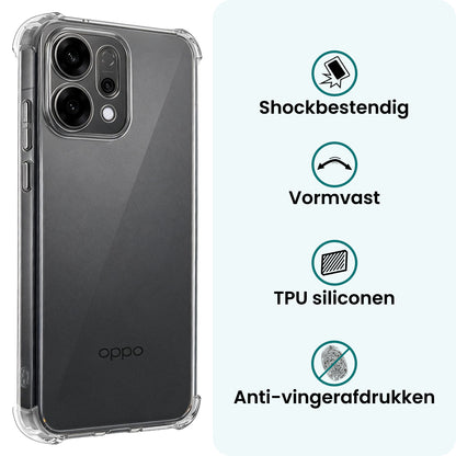 Forterra OPPO Reno 14 Hoesje Shockproof Backcover Siliconen - Transparant