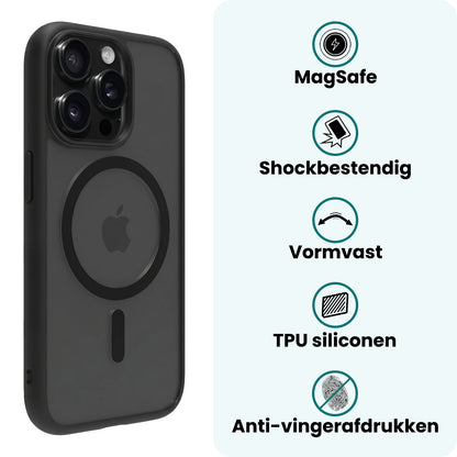 Forterra iPhone 14 Pro Max Hoesje Geschikt voor Magsafe Backcover Shockproof - Zwart