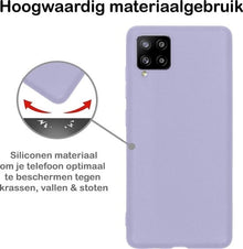 Forterra Samsung A12 Hoesje Siliconen Backcover Lichtgewicht - Lila