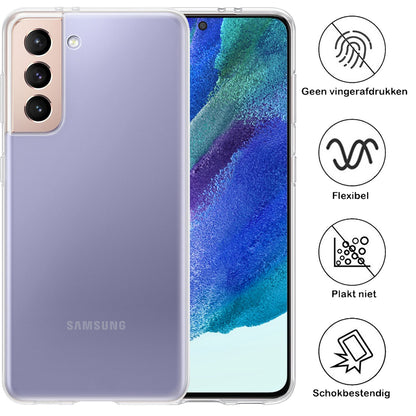 Forterra Samsung S21 FE Hoesje Siliconen Backcover Lichtgewicht - Transparant